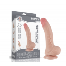 Реалистичный фаллоимитатор с подвижной кожей Dual Layer Sliding Skin 7,5", 19.5 см